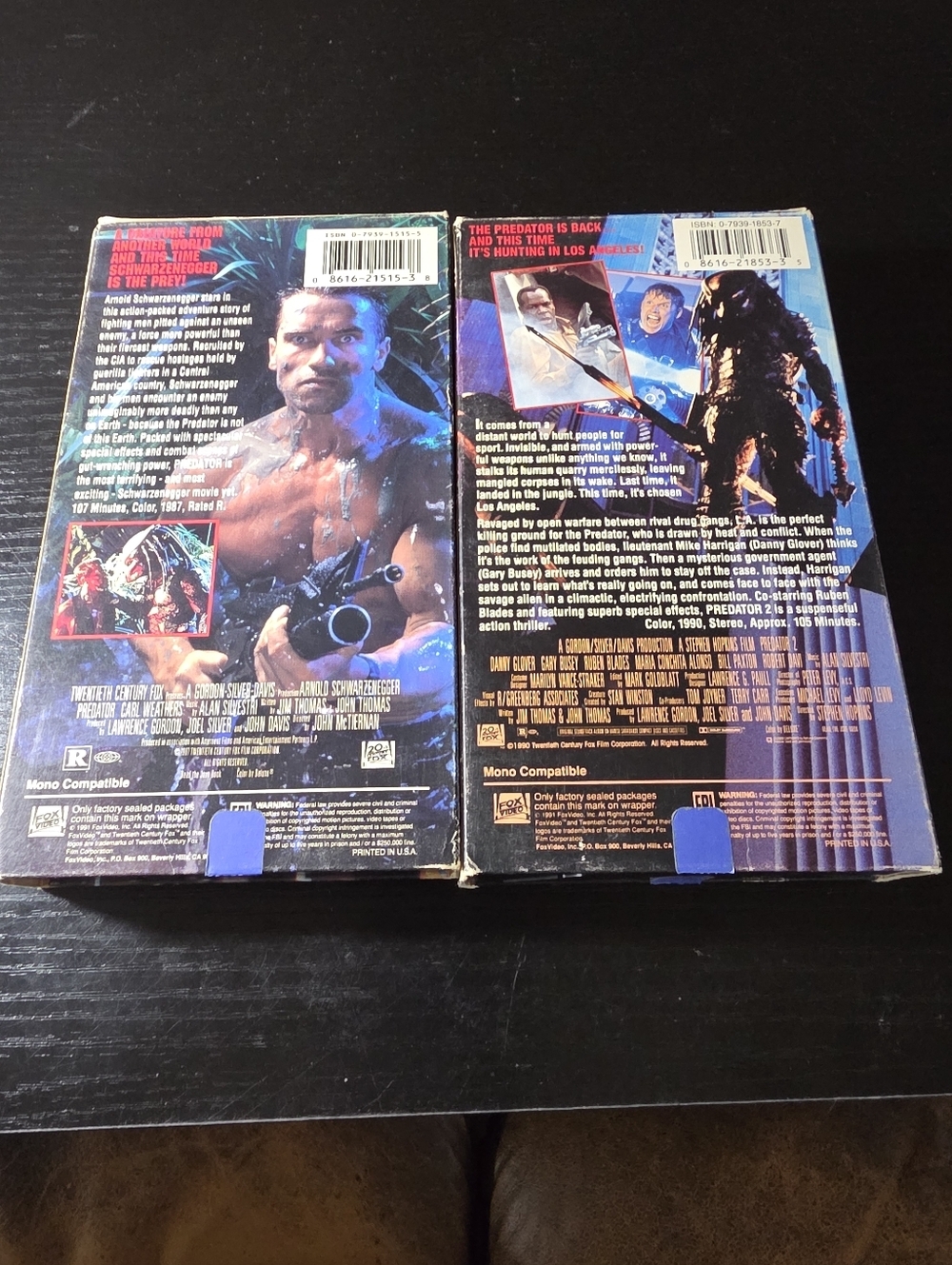 Predator 1 & Predator 2 VHS Tapes Lot Schwarzenegger Sci Fi Action Horror MO - Picture 3 of 4